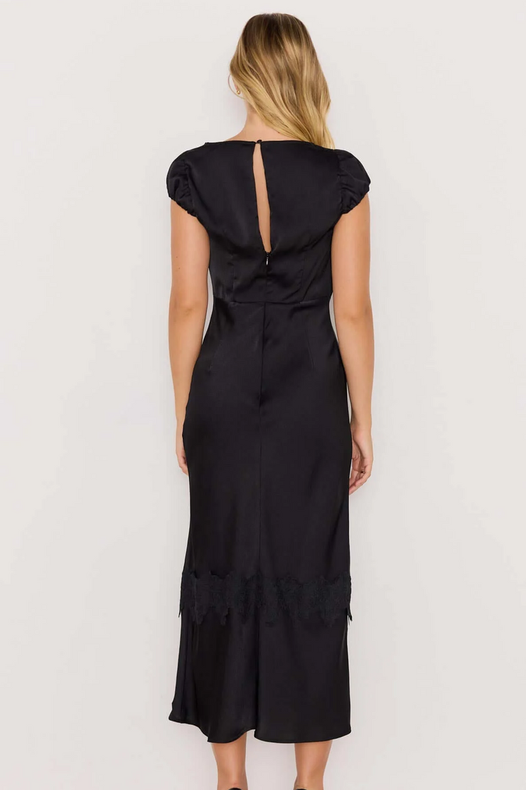 Mink Pink Momento Bias Midi Dress // Black