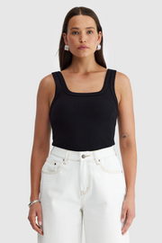 ORTC Lani Square Neck Rib Tank // Black