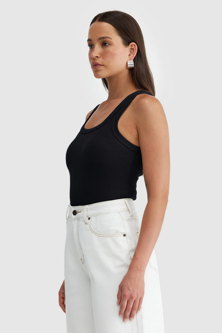 ORTC Lani Square Neck Rib Tank // Black