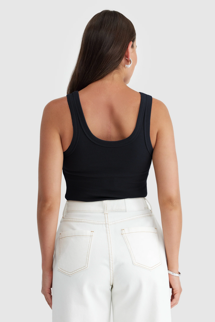 ORTC Lani Square Neck Rib Tank // Black