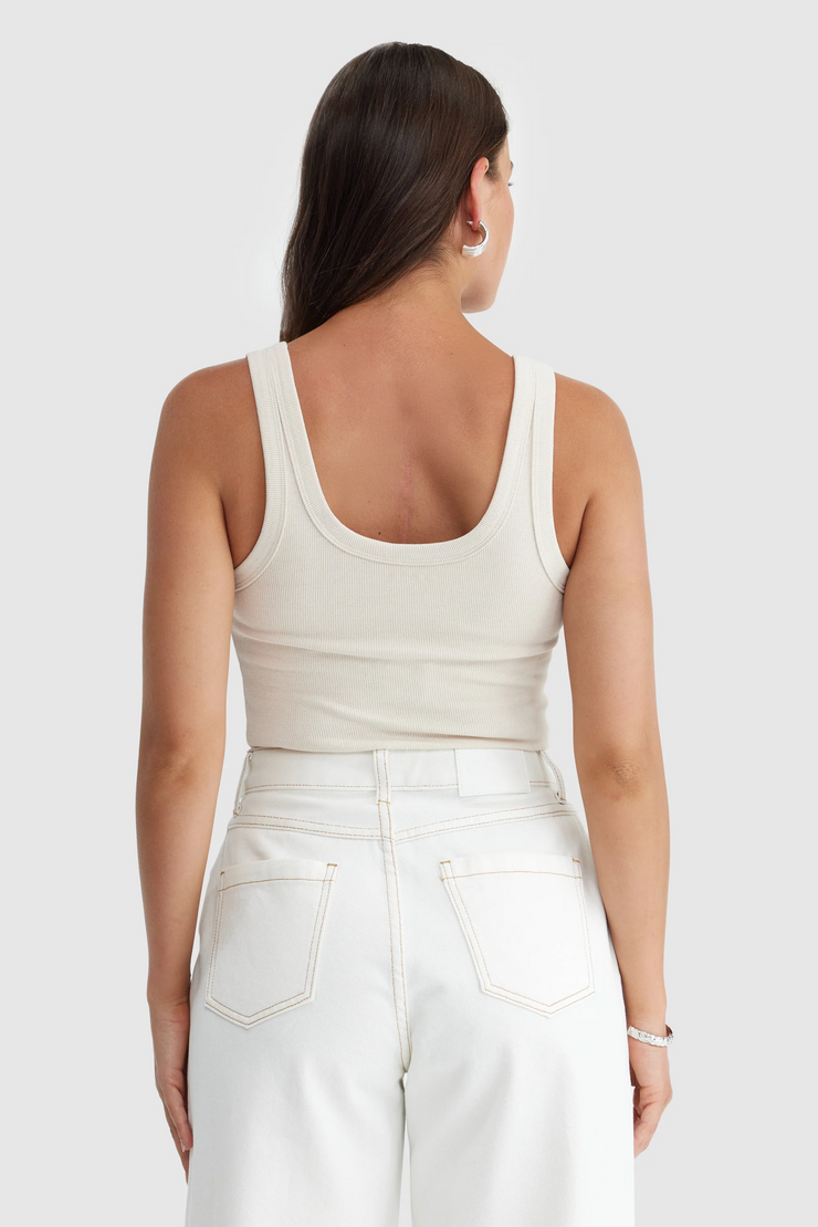 ORTC Lani Square Neck Rib Tank // Bone