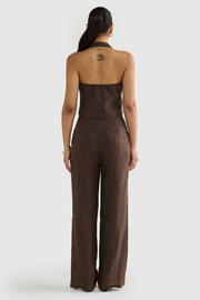 ORTC Savannah Linen Halter Top // Carob