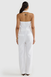 ORTC Savannah Linen Halter Top // White