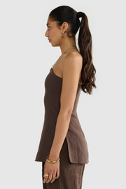 ORTC Savannah Linen Strapless Bodice // Carob