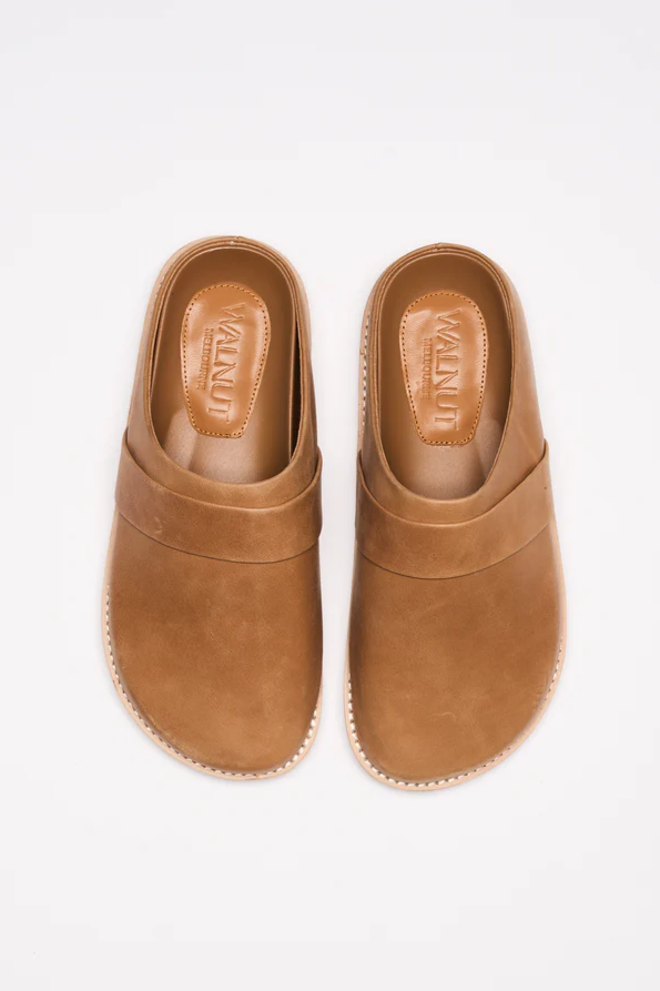 Walnut Palmer Leather Mule // Tan