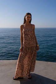 Kivari Paris Strappy Maxi Dress // Brown
