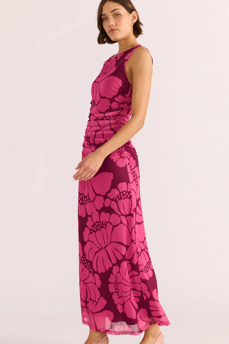 Mink Pink Persephone Mesh Midi Dress // Pink Floral