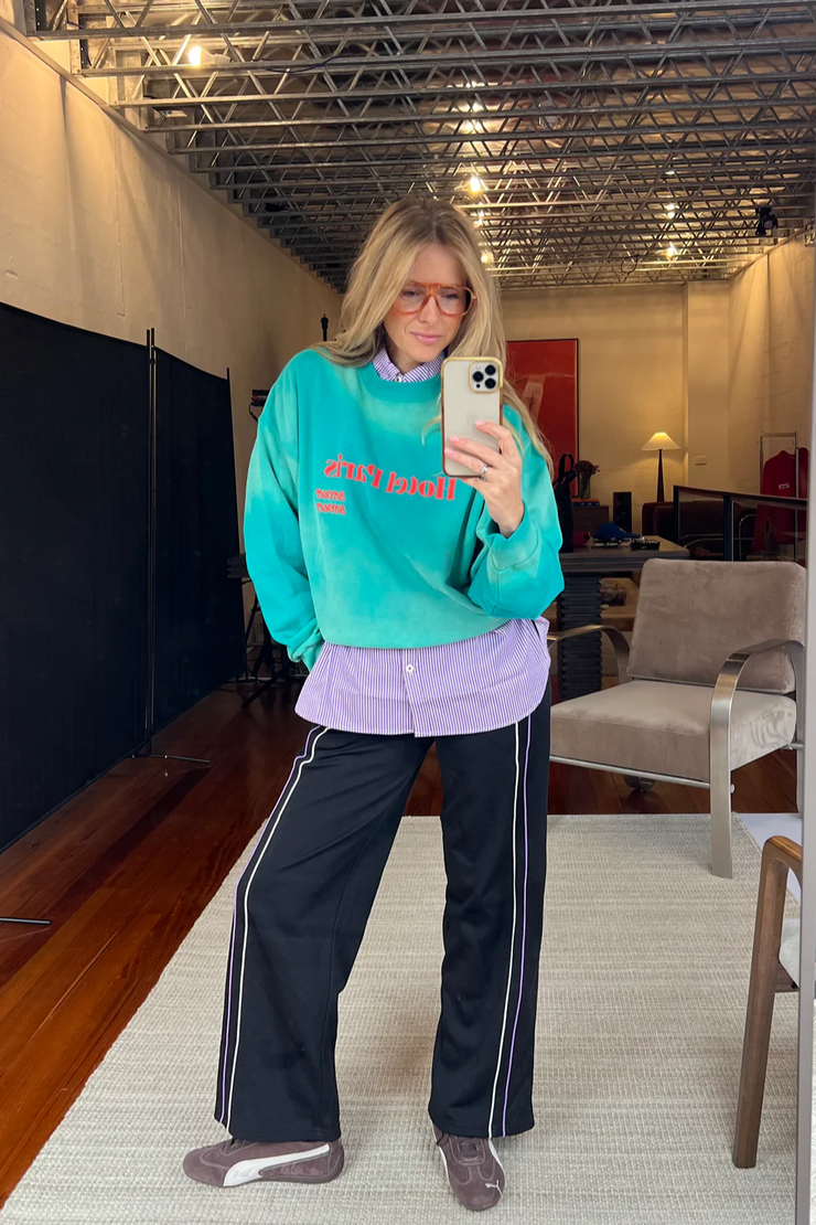 Araminta James Hotel Paris Sweatshirt // Washed Ocean Green