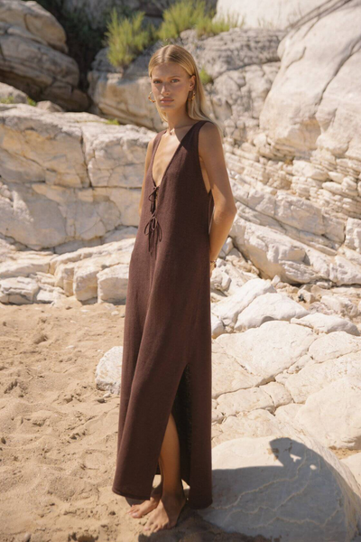 Arcaa Poppy Reversible Maxi Dress // Chocolate