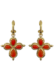 Mountain & Moon Rosalia Cross Earrings // Red Onyx