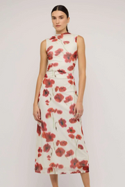 Staple The Label Lumi Mesh Midi Dress // Red & White