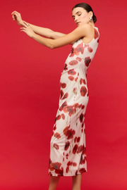 Staple The Label Lumi Mesh Midi Dress // Red & White