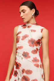 Staple The Label Lumi Mesh Midi Dress // Red & White
