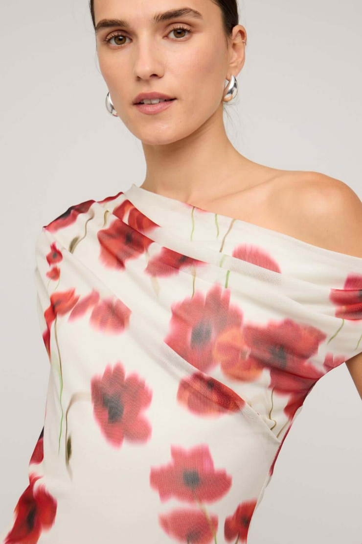 Staple The Label Lumi Mesh Top // Red & White