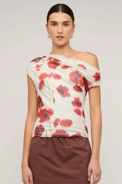 Staple The Label Lumi Mesh Top // Red & White