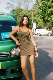 Ciao Ciao Striper Mini Dress // Brown Multi