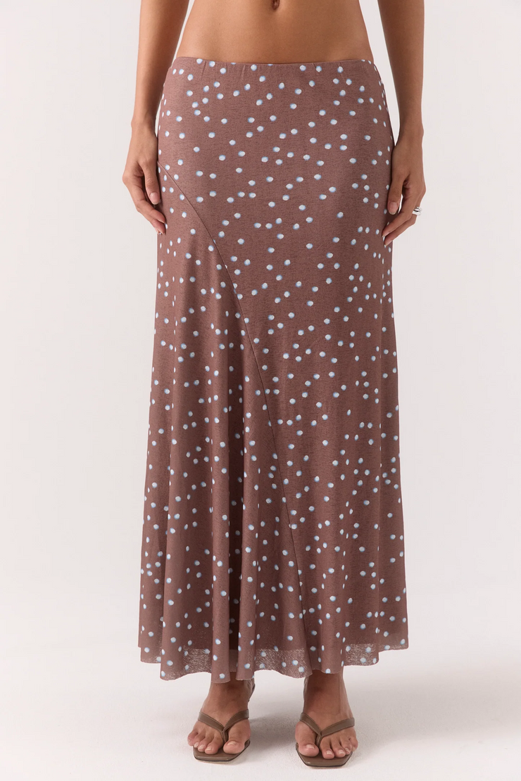 Sovere Delilah Skirt // Mocha Polka Dot
