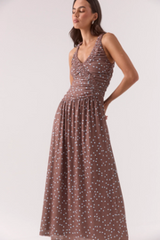 Sovere Delilah Maxi Dress // Mocha Polka Dot