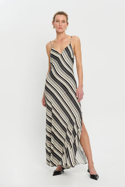 Kivari Sara Slip Dress // Black & Cream