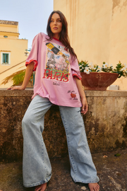Sabbi The Very Oversized Love Notes Paris Tee // Pink