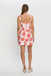 Kivari Stellar Square Neck Mini Dress // Red Floral