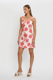 Kivari Stellar Square Neck Mini Dress // Red Floral