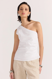 Staple The Label Athena One Shoulder Top // White