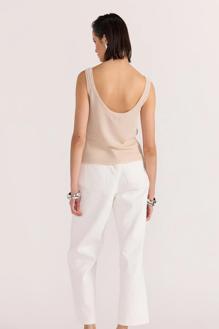 Staple The Label Anna Sheer Knit Tank // Beige