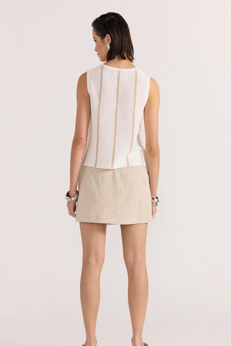 Staple The Label Allegra Knit Top // White & Beige