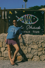 Ciao Ciao Pomodoro Stripe Aria Short // Orange & Blue