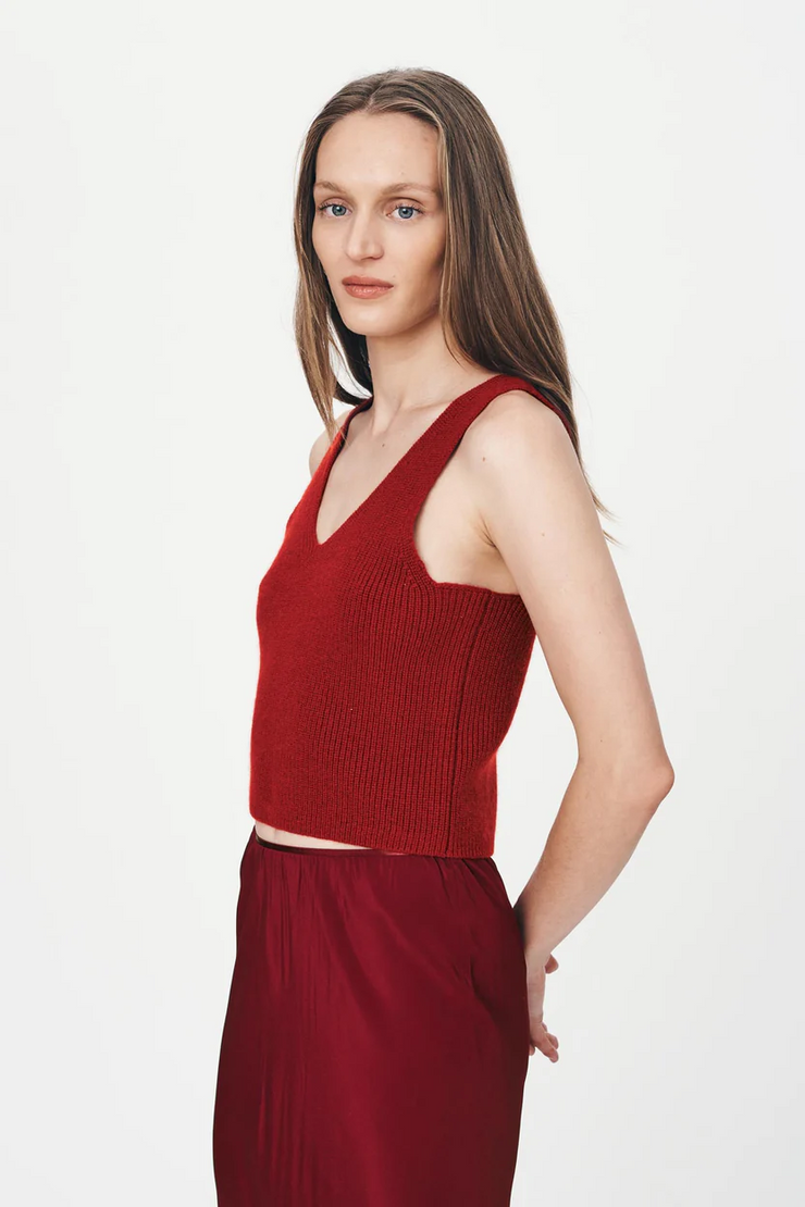 Rowie Vivian Merino Knit Tank // Rust Red