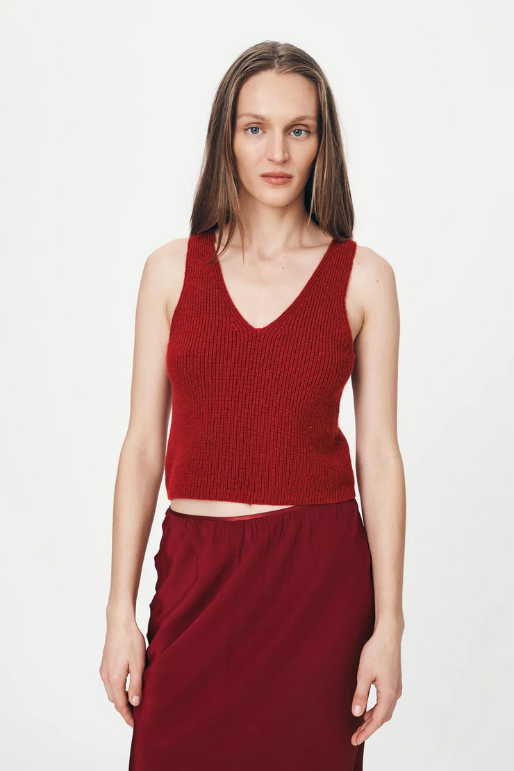 Rowie Vivian Merino Knit Tank // Rust Red
