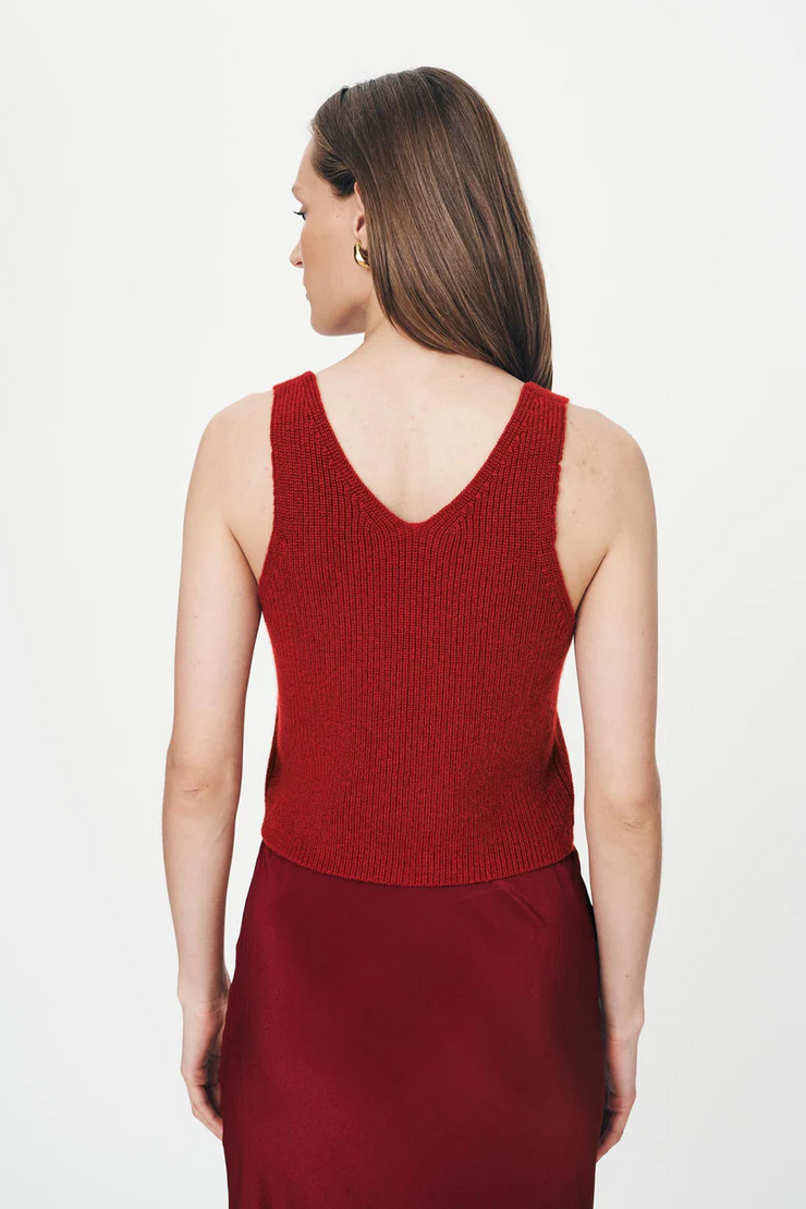Rowie Vivian Merino Knit Tank // Rust Red