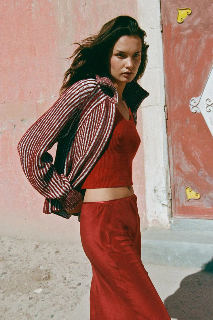 Rowie Vivian Merino Knit Tank // Rust Red