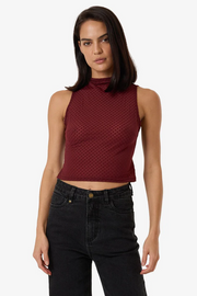 Thrills Petra Mesh Top // Dark Cherry