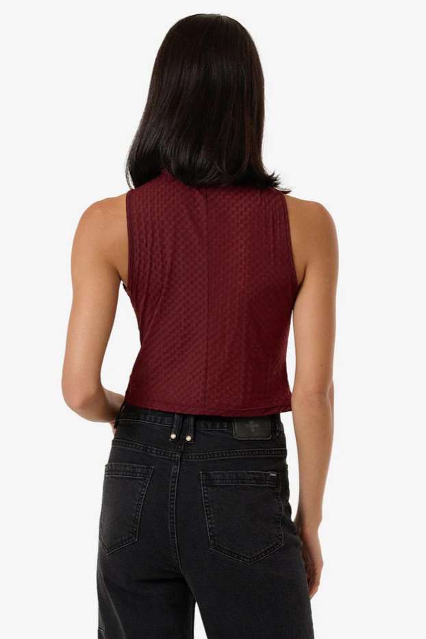 Thrills Petra Mesh Top // Dark Cherry