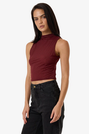 Thrills Petra Mesh Top // Dark Cherry