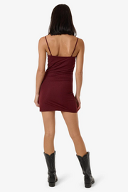 Thrills Petra Mesh Mini Dress // Dark Cherry