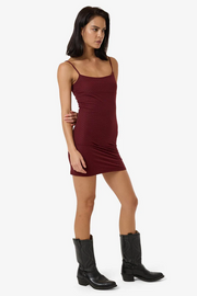 Thrills Petra Mesh Mini Dress // Dark Cherry