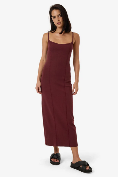 Thrills Rib Seam Dress // Dark Cherry