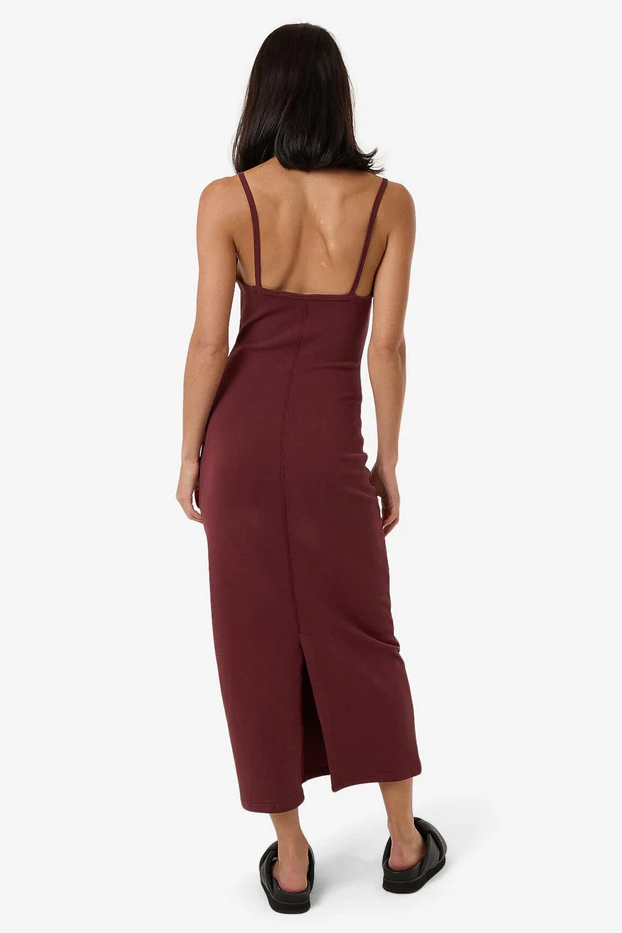 Thrills Rib Seam Dress // Dark Cherry