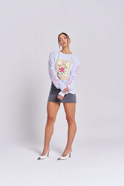 Maku The Label Wildflower Long Sleeve Tee // Soft Blue