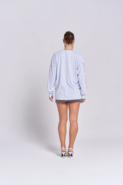 Maku The Label Wildflower Long Sleeve Tee // Soft Blue