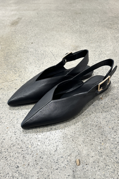 Mollini Foraya Flat Shoes // Black Leather
