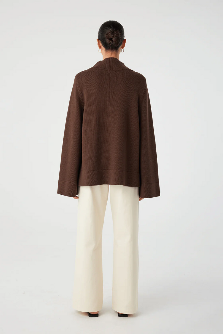 Arcaa Ida Funnel Neck Sweater // Espresso