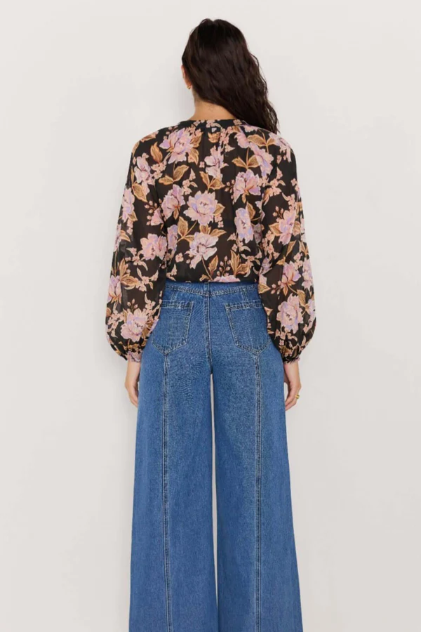 Mink Pink Willow Blouse // Black & Pink