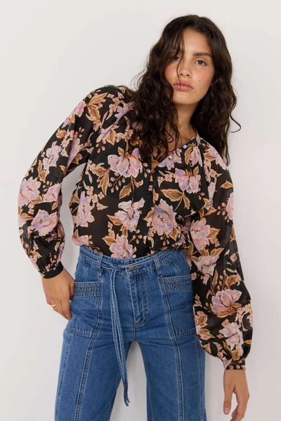 Mink Pink Willow Blouse // Black & Pink