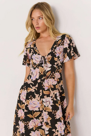 Mink Pink Willow Bias Midi Dress // Black & Pink
