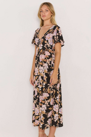 Mink Pink Willow Bias Midi Dress // Black & Pink
