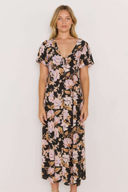 Mink Pink Willow Bias Midi Dress // Black & Pink